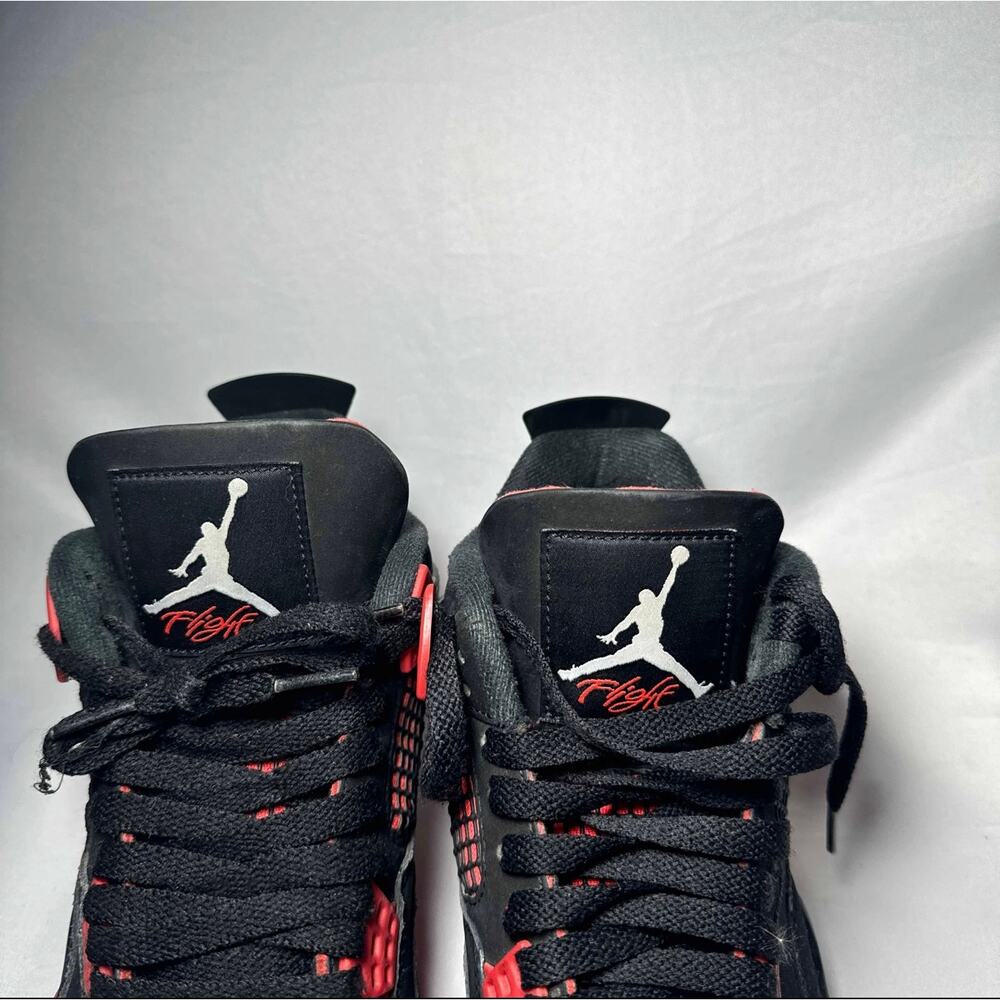 Size 9.5 - Nike Air Jordan 4 Retro Red Thunder Men's Shoes - Picture 9 of 9
